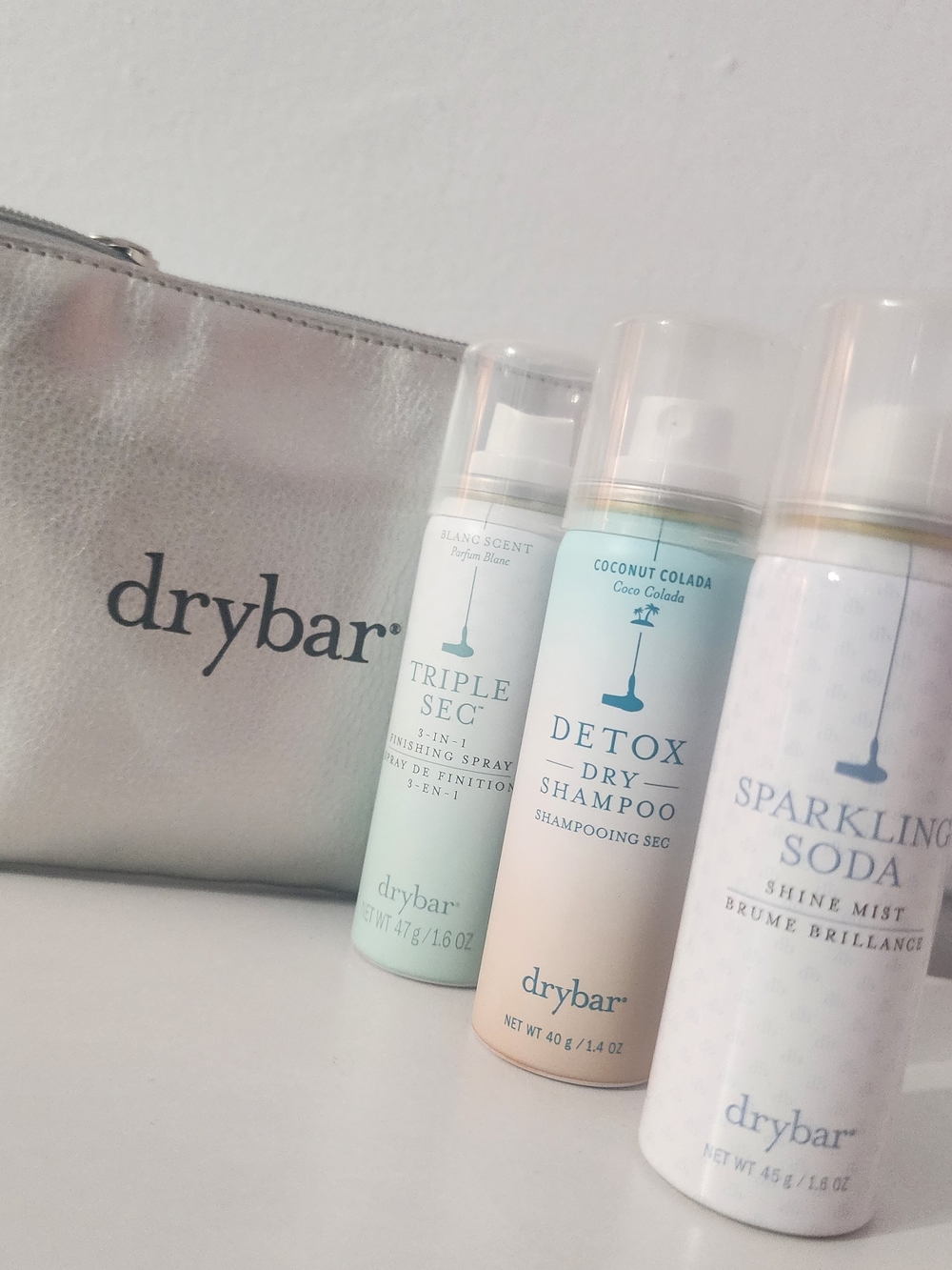 Drybar Travel Hair Styling Set with Silver Cosmetic Pouch